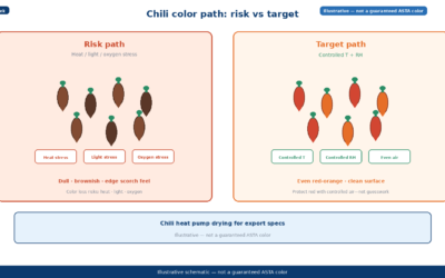 Chili and Red Pepper Heat Pump Drying for Color and Export Specs