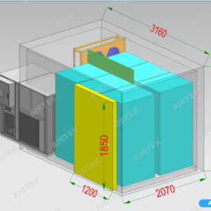 Airtek KH300 6-trolley drying solution isometric drawing